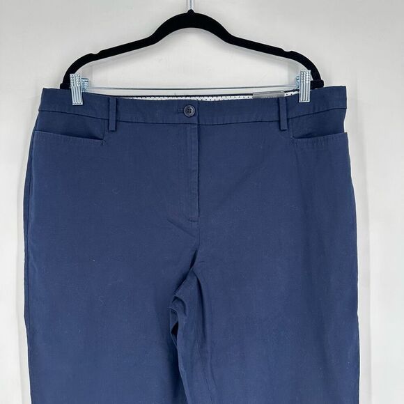 NWT Talbots Perfect Skimmer Blue Capri Pants Size 18 Button Hem XL Pedal Pusher - Picture 4 of 13